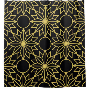 Geometric seamless pattern with stylized golden wi