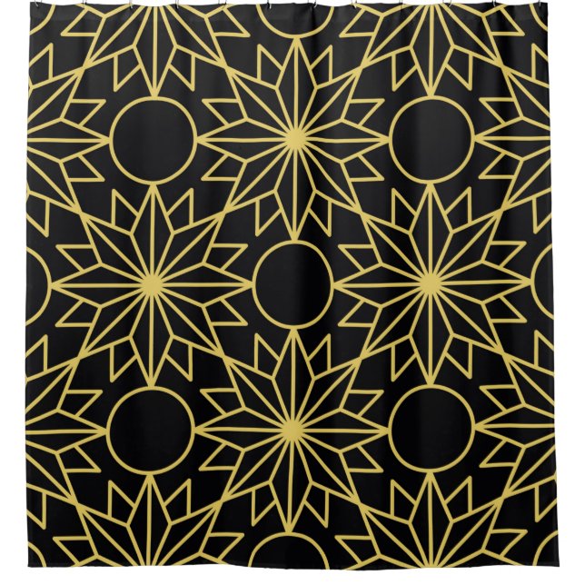 Geometric seamless pattern with stylized golden wi (Front)