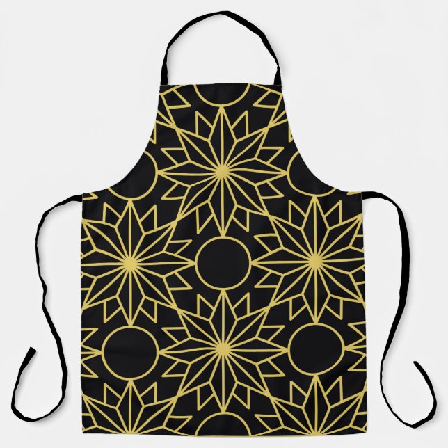 Geometric seamless pattern with stylized golden wi apron (Front)