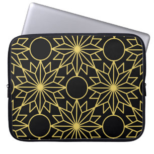 Geometric seamless pattern with stylized golden wi laptop sleeve