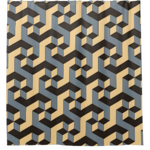geometric seamless tile with complex rotating cubi