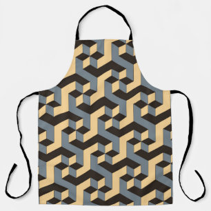 geometric seamless tile with complex rotating cubi apron