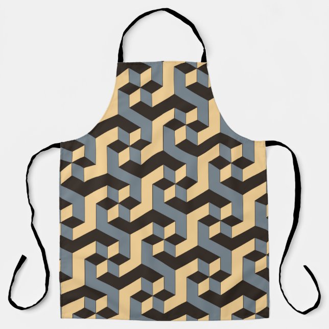 geometric seamless tile with complex rotating cubi apron (Front)