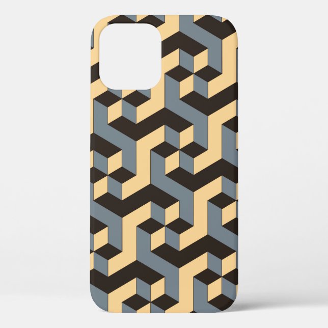 geometric seamless tile with complex rotating cubi Case-Mate iPhone case (Back)