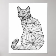 Geometric Seated Cat, Back