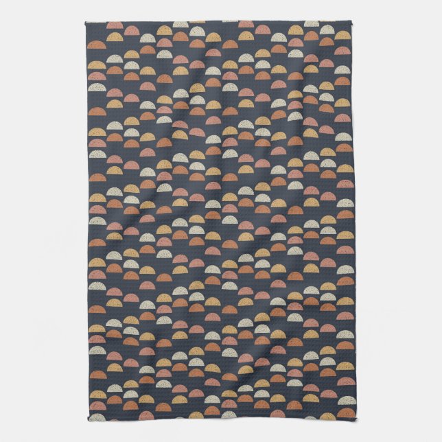 Geometric Semi Circle Pattern Kitchen Towel (Vertical)