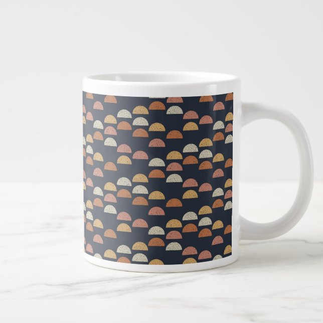 Geometric Semi Circle Pattern Large Coffee Mug (Right)