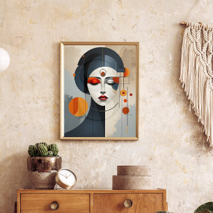 Geometric Serenity: Abstract Deco Poster