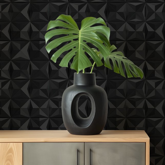 Geometric Shadows: Black Abstract 3D Wallpaper (Creator Uploaded)