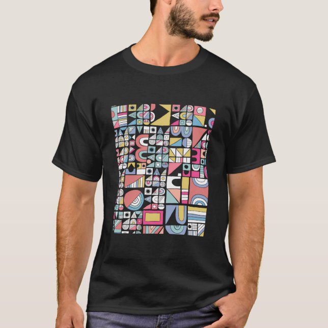 Geometric Shape Abstract Art-Work Pattern Cool Nov T-Shirt (Front)
