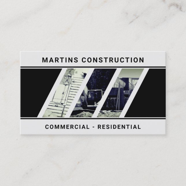 Geometric shape construction site  business card (Front)