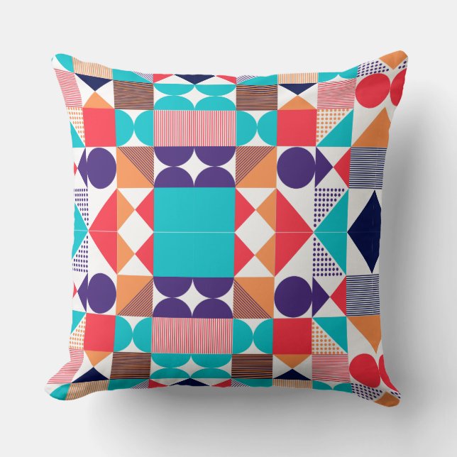 Geometric shape design throw pillow (Front)