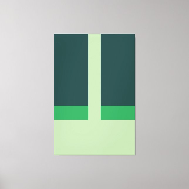 Geometric Shapes Abstract Art Green Colors Canvas Print (Front)