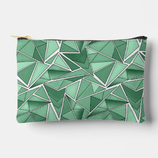 Geometric shapes abstract green pattern  accessory pouch