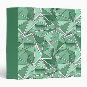 Geometric shapes abstract green pattern binder