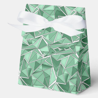 Geometric shapes abstract green pattern  favor box