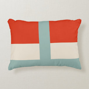 Geometric Shapes Abstract Red Gray Accent Pillow