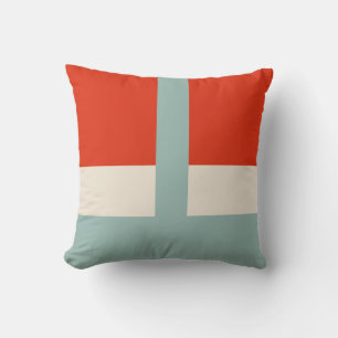 Geometric Shapes Abstract Red Gray Throw Pillow