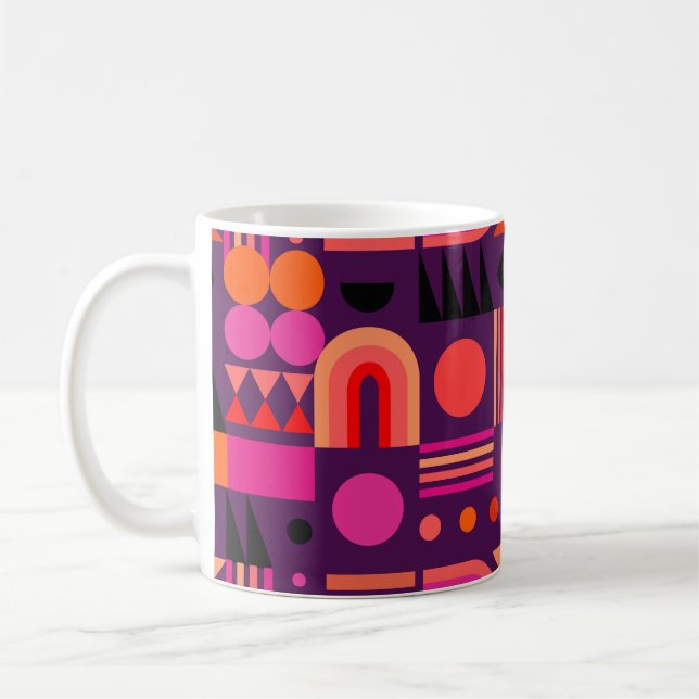 Geometric Shapes Abstract Seamless Pattern. Coffee Mug (Left)