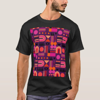 Geometric Shapes Abstract Seamless Pattern. T-Shirt