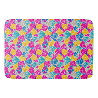 Geometric Shapes and Lines in Vibrant Colour Bath Mat