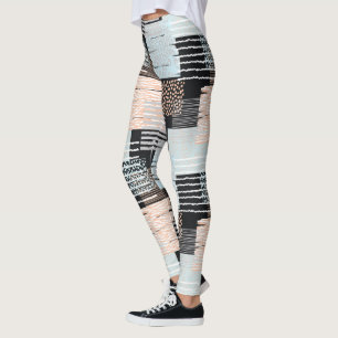 Geometric shapes and stripes leggings