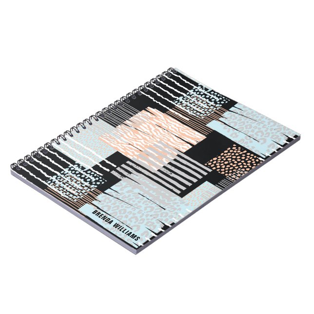 Geometric shapes and stripes notebook (Left Side)