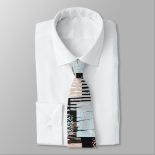 Geometric shapes and stripes tie