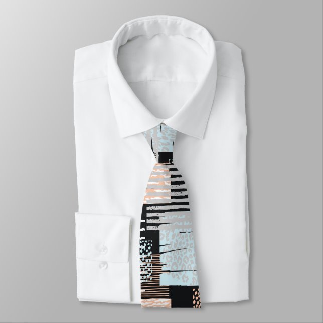 Geometric shapes and stripes tie (Tied)