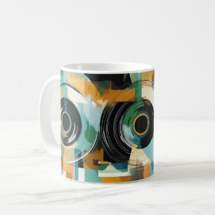 Geometric Shapes and Vibrant Colors Wall Art Print Coffee Mug