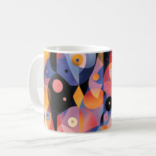 Geometric Shapes and Vibrant Colors Wall Art Print Coffee Mug