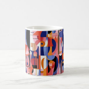Geometric Shapes and Vibrant Colors Wall Art Print Coffee Mug