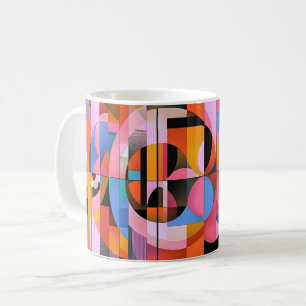 Geometric Shapes and Vibrant Colors Wall Art Print Coffee Mug
