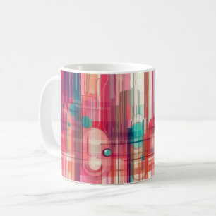 Geometric Shapes and Vibrant Colors Wall Art Print Coffee Mug