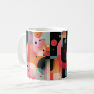 Geometric Shapes and Vibrant Colors Wall Art Print Coffee Mug