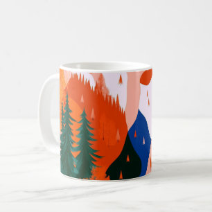 Geometric Shapes and Vibrant Colors Wall Art Print Coffee Mug