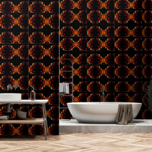 Geometric Shapes Black Orange Gradients Wallpaper