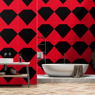 Geometric Shapes Black Red Diamond Wallpaper