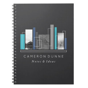 Geometric Shapes Blue & Grey Notebook