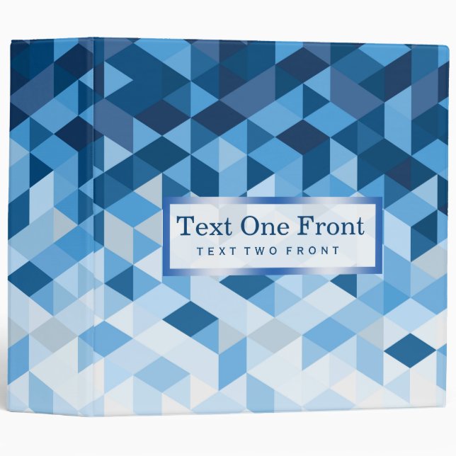Geometric Shapes Blue Tones Binder (Front/Spine)