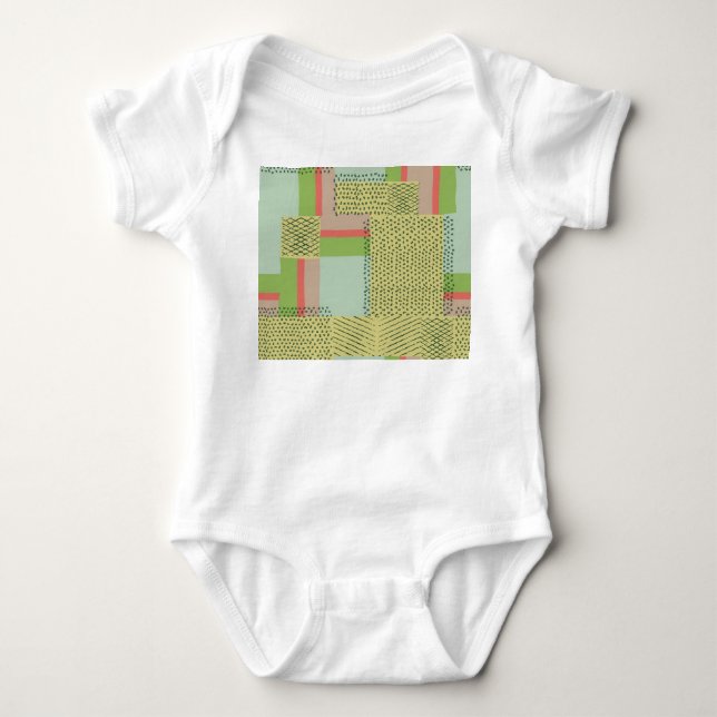 Geometric Shapes: Brush Stroke Pattern. Baby Bodysuit (Front)