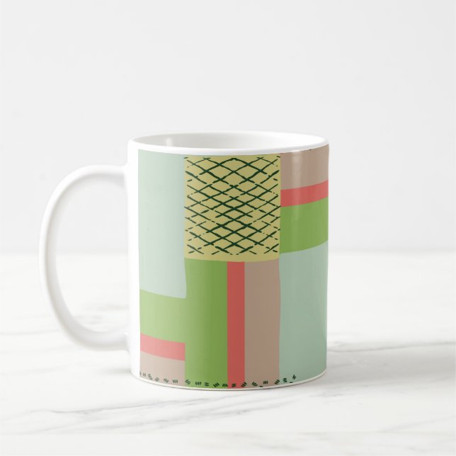 Geometric Shapes: Brush Stroke Pattern. Coffee Mug (Left)