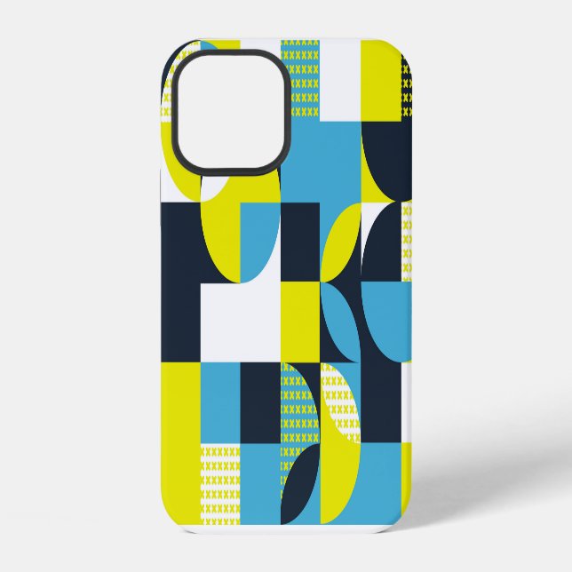 Geometric shapes, colourful abstract background. iPhone case (Back)