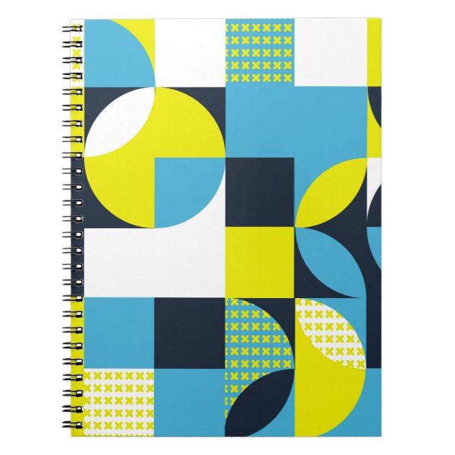 Geometric shapes, colourful abstract background. notebook (Front)