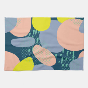 Geometric Shapes: Colourful Memphis Style Kitchen Towel