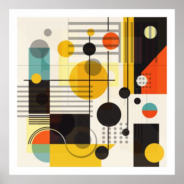 Geometric shapes composition 2 poster (Front)