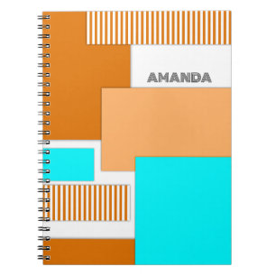 Geometric shapes cut out of paper notebook