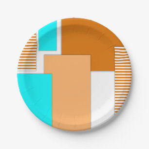Geometric shapes cut out of paper plate
