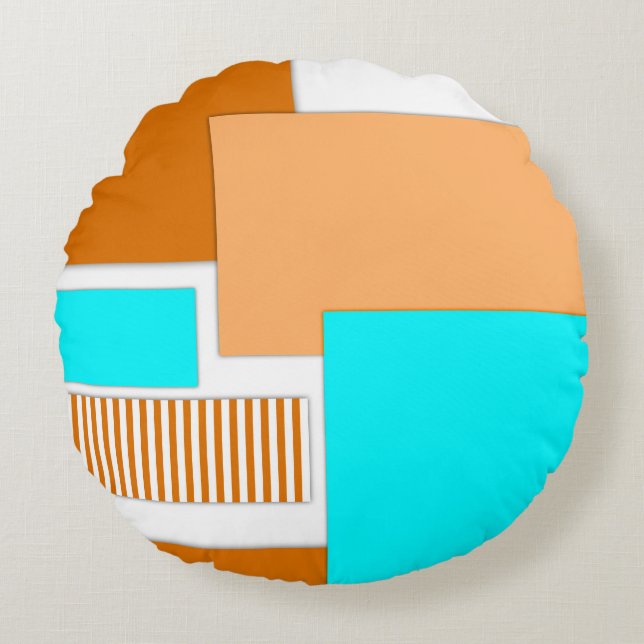 Geometric shapes cut out of paper round pillow (Front)