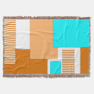 Geometric shapes cut out of paper throw blanket